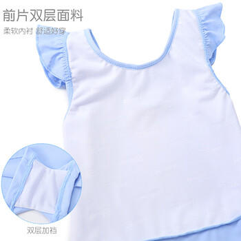 迪士尼爱莎公主女童泳衣女宝宝游泳衣女孩儿童连体泳装 商品图3