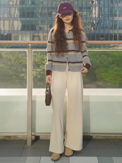 时髦老钱复古撞色条纹polo衫FCF3WSC128 商品图4