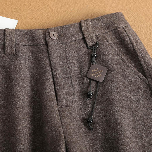 MYX毛呢加厚九分西装裤垂感修身高腰直筒裤2025年冬款显瘦时尚阔腿裤 商品图3