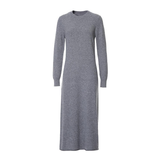 EITIE爱特爱高级感灰色长款裙摆卷边设计时尚简约含羊毛针织长裙8001707 商品图5