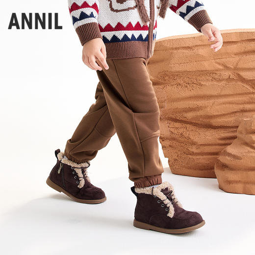 【实体店同款】男童全腰针织夹裤冬季新款安奈儿童装XB546024 商品图1