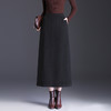 MYX松紧腰长款修身包臀裙职业通勤毛呢半身裙2025冬款显瘦时尚直筒裙 商品缩略图0