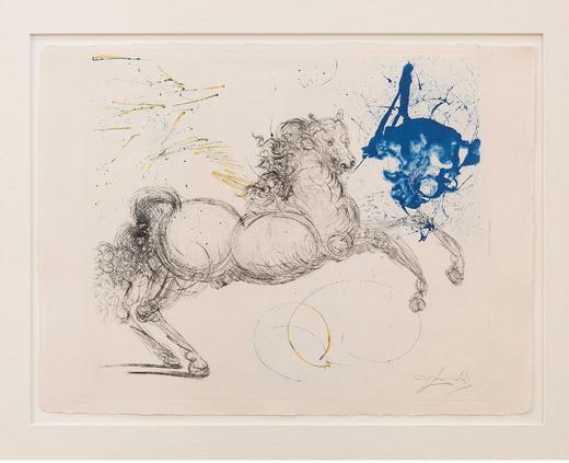 独角鹿西洋古董 1964年法国Pierre Argillet出版西班牙超现实主义大师萨尔瓦多·达利签名创作神话系列《珀伽索斯（天马）》限量彩色蚀刻版画 商品图3