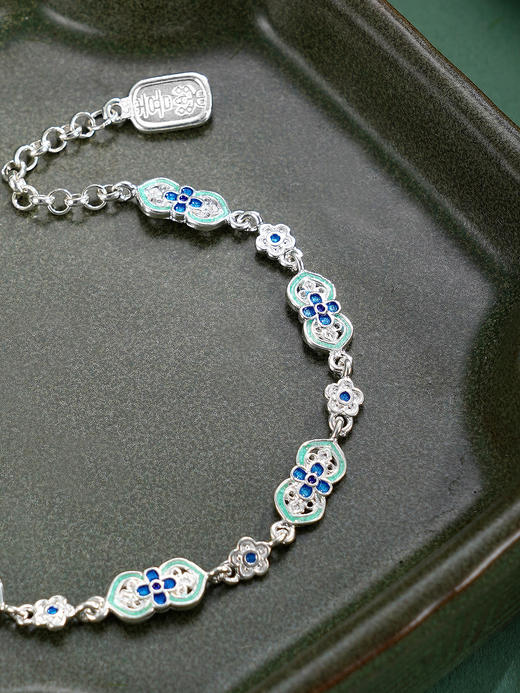 子佩集【四叶喜乐】S990银手链【QFSL018】花丝珐琅彩2510 商品图5