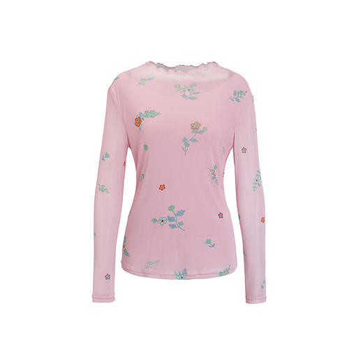 【林栖设计小店】（现货）印花T恤多色传统蓝印花纹修身显瘦2026春季新款长袖上衣T1961058 商品图8