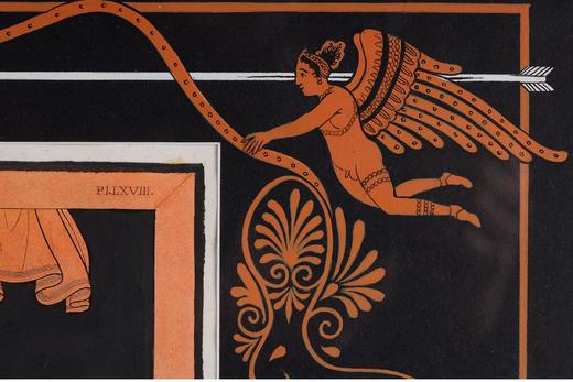 独角鹿西洋古董 19世纪法国艺术史学家皮埃尔·弗朗索瓦·休格斯创作古典神话主题水彩蚀刻版画《赫丘利大战半人马喀戎》 商品图3