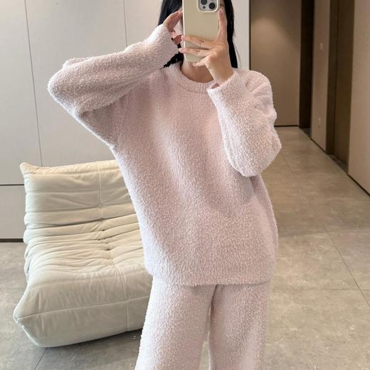 【甜美马卡龙家居服】半边绒睡衣女冬季新款纯色甜美家居服舒适保暖弹力可外穿套装 商品图2