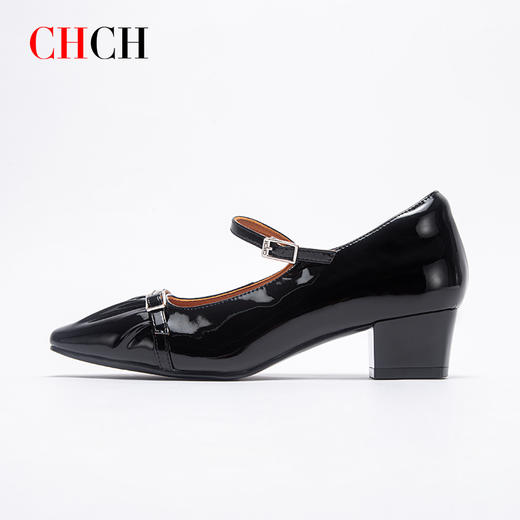 2025秋冬新款CHCH平衡鞋牛皮粗跟舒适羊皮内里玛丽珍女鞋CP2B5082 商品图3