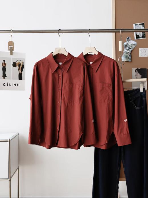 秋冬毛衣大衣cp复古港风纯棉长袖廓形衬衫 商品图12