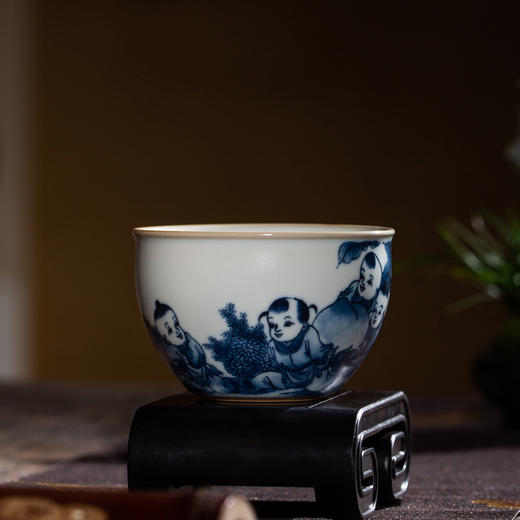 问鼎留青/月白/精工款/风水缸杯（童心真趣） 商品图0
