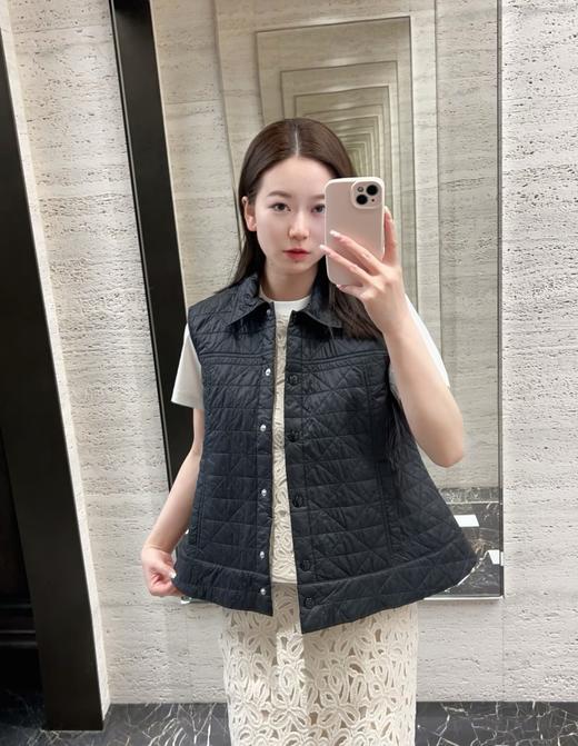 蒙口 2025新品A摆藤格纹棉服马甲 商品图5