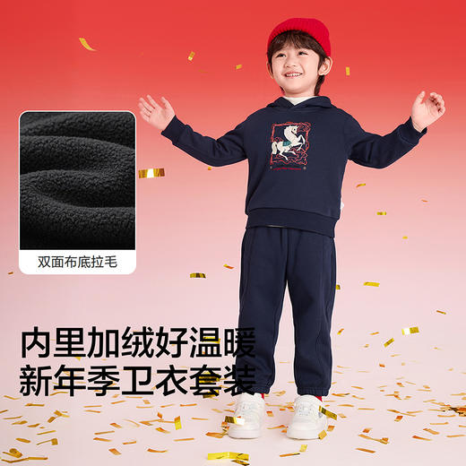 【balaOne】巴拉巴拉童装儿童套装男女童2025新款春秋装加绒2件套 商品图3