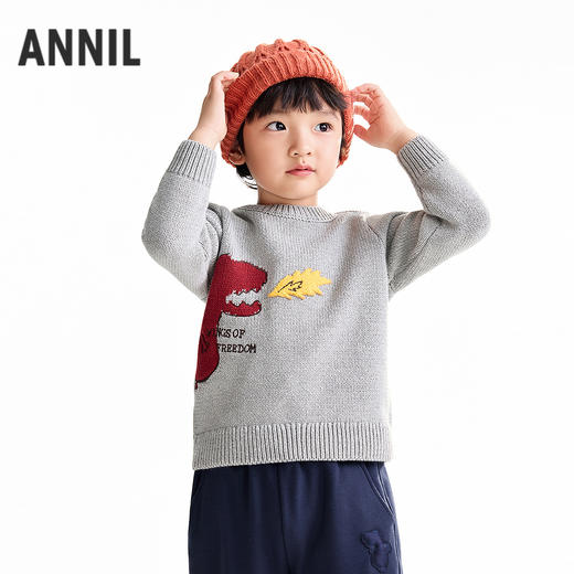 【实体店同款】男童圆领长袖针织衫冬季新款安奈儿童装XB544019 商品图1