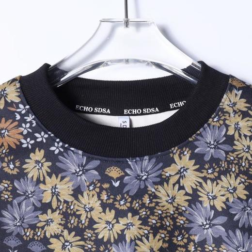 WY1214SDSA男士秋冬新款痞帅男装潮牌撞色满印植物花卉印花圆领卫衣百搭 商品图2