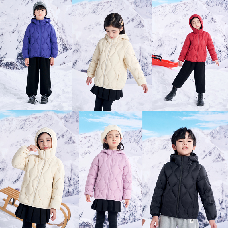 雅鹿羽绒服国标90绒白鸭绒轻薄羽绒服儿童马甲男童女童工装裤羽绒裤