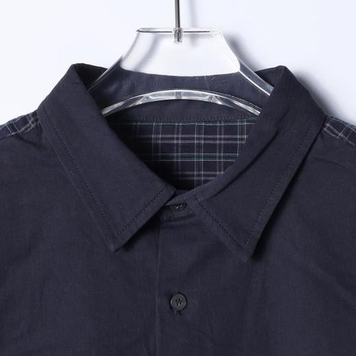 SDSA男士秋冬新款痞帅男装潮牌拼接格纹衬衫百搭翻领时尚简约衬衣 商品图2