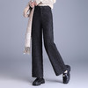MYX毛呢加厚休闲长裤垂坠感修身时尚直筒裤2025年冬款窄版高腰阔腿裤 商品缩略图1
