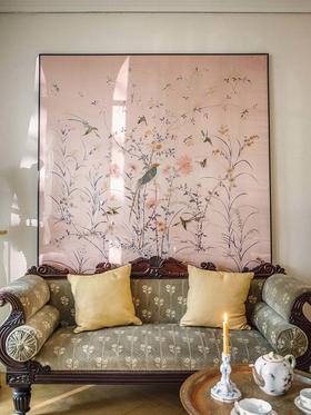 【已售】独角鹿西洋古董 20世纪中国出品传统花鸟主题「锦上添花」粤绣挂屏