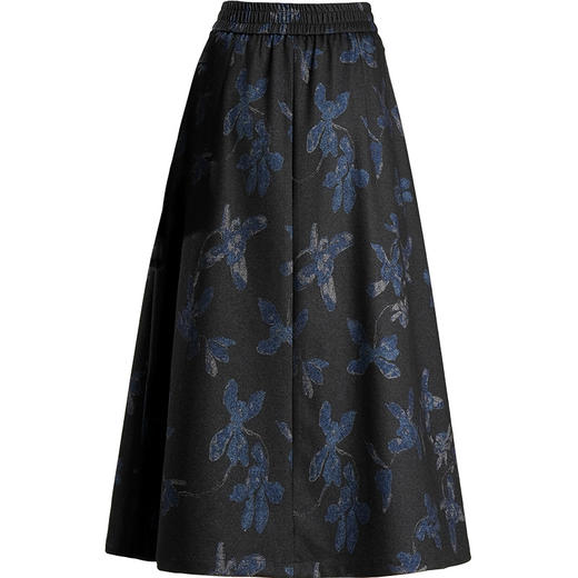 MYX通勤印花A字裙垂坠感修身显瘦蓬蓬裙2025年冬款时尚高腰半身裙 商品图4