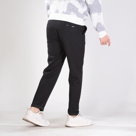 DRONKOO 2025 正常腰左袋米白绣线织唛斜纹针织中厚休闲长裤 商品图3