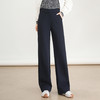 MYX垂坠感毛呢长款直筒裤松紧腰窄版修身阔腿裤2025年冬款洋气休闲裤 商品缩略图0
