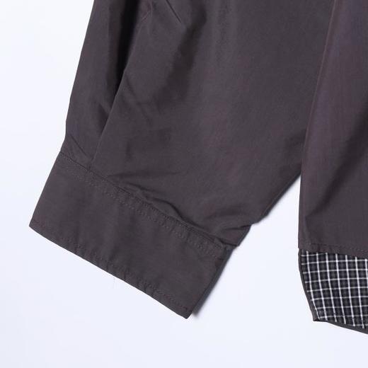 SDSA秋冬新款痞帅男装潮牌拼接格子翻领假两件衬衫时尚简约衬衣 商品图3