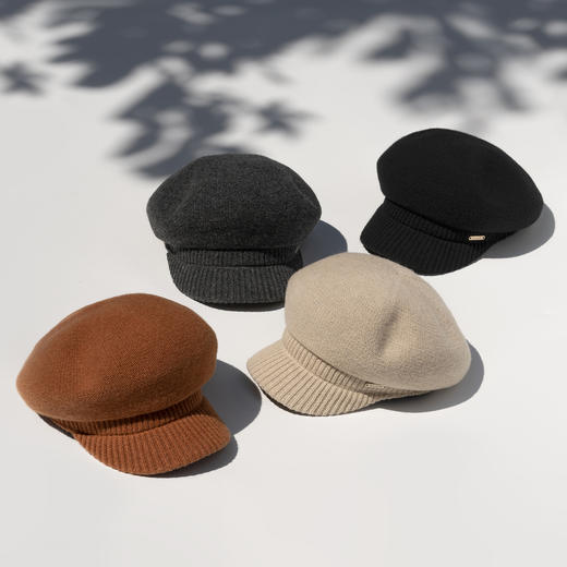 疯帽子 25年秋冬新韩版时尚简约羊毛鸭舌帽女显脸小 百搭逛街报童帽 商品图3