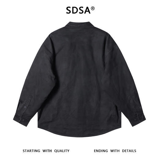 SDSA男士秋冬新款痞帅男装韩版纯色纽扣翻领长袖衬衫百搭净版衬衣 商品图4