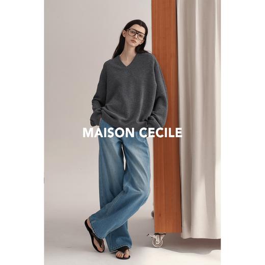 MAISON CECILE 五色/高克重V领羊毛针织慵懒感大毛衣 商品图5