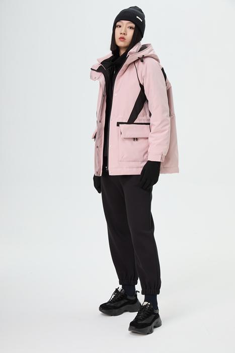 【爆款棉服】水淼2025冬休闲时尚户外拼接显瘦棉服1666 商品图1