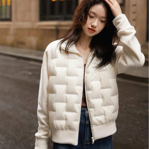 预售3-5天发货 90%鸭绒填充  轻羽绒拼接摇粒绒外套  A-5454 商品图0