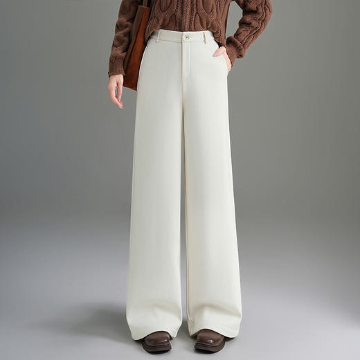 MYX通勤窄版西装裤垂感修身时尚直筒裤2025年冬款显瘦高腰长款拖地裤 商品图3