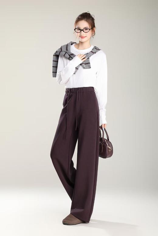 LS竹纤维女士高奢砂洗直筒裤16001 商品图1