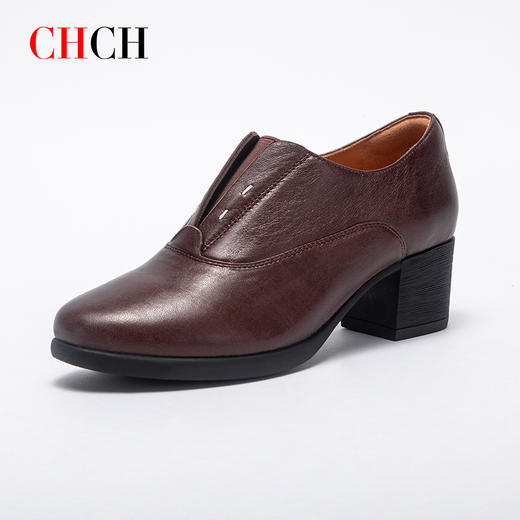 迪宝TIBAO平衡鞋2025秋冬新款羊皮粗跟舒适休闲女皮鞋DP2B5041 商品图4