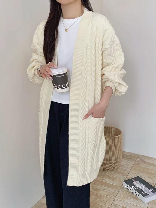 过膝长款针织羊毛开衫！2025秋冬新款宽松慵懒风毛外套女款！ 商品图6