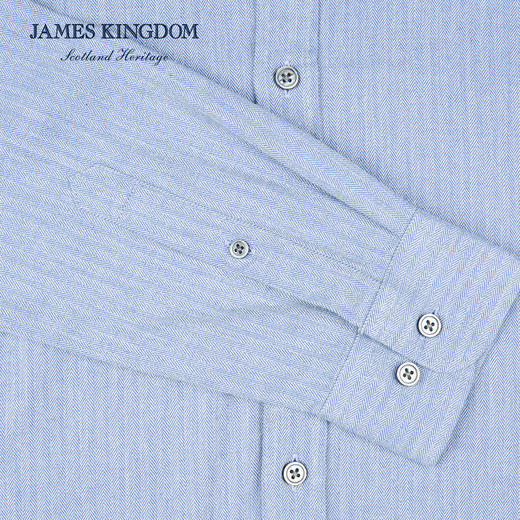 【棉羊绒衬衫】占姆士秋冬新品棉羊绒条纹衬衫男士高端商务休闲保暖衬衫 商品图3