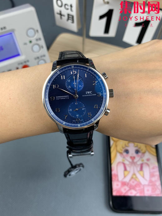新品 IWC万国表 ZF葡萄牙系列IW371606 葡计透底 新款葡计背透款 蓝色盘 男士腕表 丹东7750机 商品图8