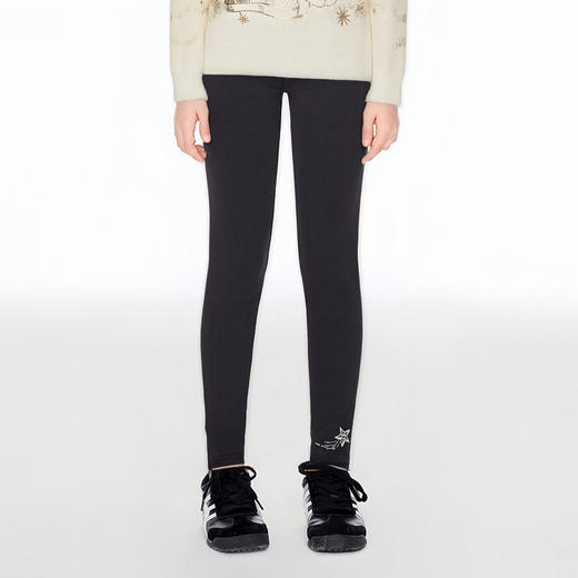 笛莎Deesha 童装女童裤子2025冬新款温暖双色加绒打底裤 商品图0