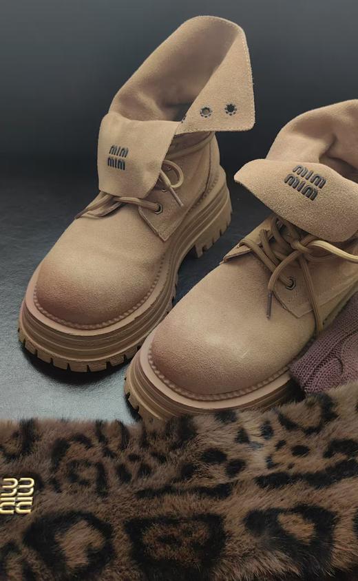 Miu家擦色鞋头纯牛皮马丁靴 商品图12