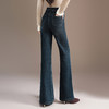MYX牛仔蓝加绒保暖筒喇裤长款高腰显瘦时尚喇叭裤2025冬款通勤鱼尾裤 商品缩略图2
