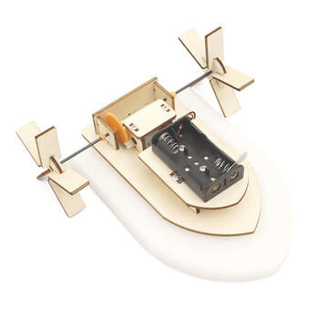 维尼小象diy手工科技小制作电动明轮船模型小学生科学实验男生男孩玩具 商品图4