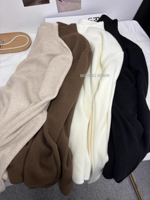 买一送一 超值2件装【美利奴天鹅羊毛打底衫 刘诗诗同款】羊毛半高领打底衫小立领奶fufu软糯针织长袖打底衫女春秋冬季显瘦毛衣简约上衣内搭 商品图8