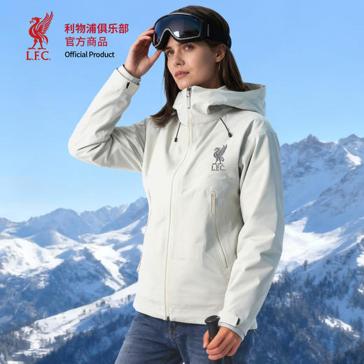【官方正版】利物浦俱乐部 | 单壳冲锋衣白色女款户外多功能上衣 商品图0