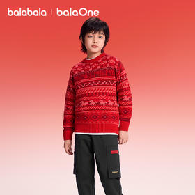 【balaOne】巴拉巴拉童装儿童毛衫男女童2025新款春费尔岛针织衫