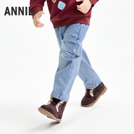 【实体店同款】男童全腰牛仔长裤冬季新款安奈儿童装XB546023 商品图1