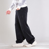 DRONKOO 2025 抽绳松紧腰前斜破缝毛边喷色中厚卫裤长裤 商品缩略图2