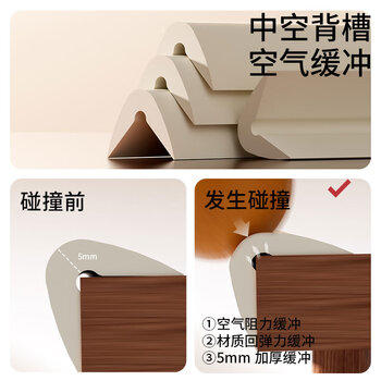 贝得力（BEIDELI）硅胶防撞条宝宝防护条儿童防磕碰桌子柜子边角防撞贴米色60cm*2条 商品图5