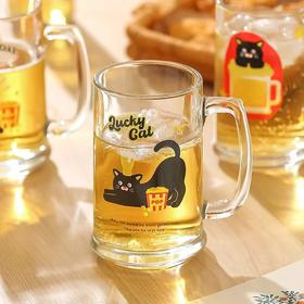 4楼Eubelle欧蓓 川岛屋原创黑猫啤酒杯430ml 高颜值家用玻璃杯 活动价：24.8元