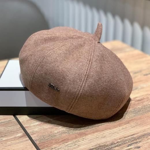 赵思露同款秋冬帽子女复古英伦贝雷帽大头围显脸小画家帽简约百搭字母邮差帽 商品图6