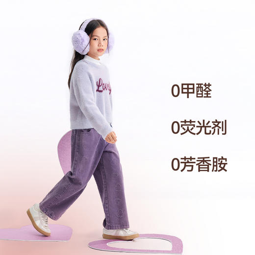 女童圆领长袖针织衫冬季新款安奈儿童装EG544647 商品图2